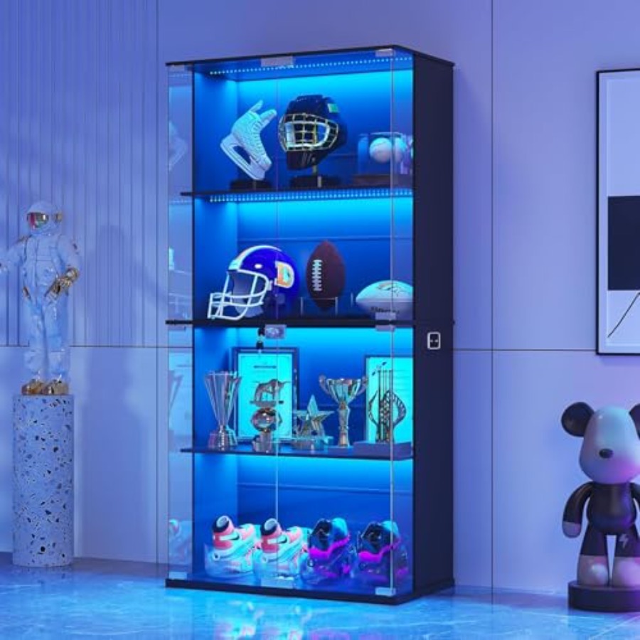 Black Display Cabinet with Gla - Glass Door Hinge review and price